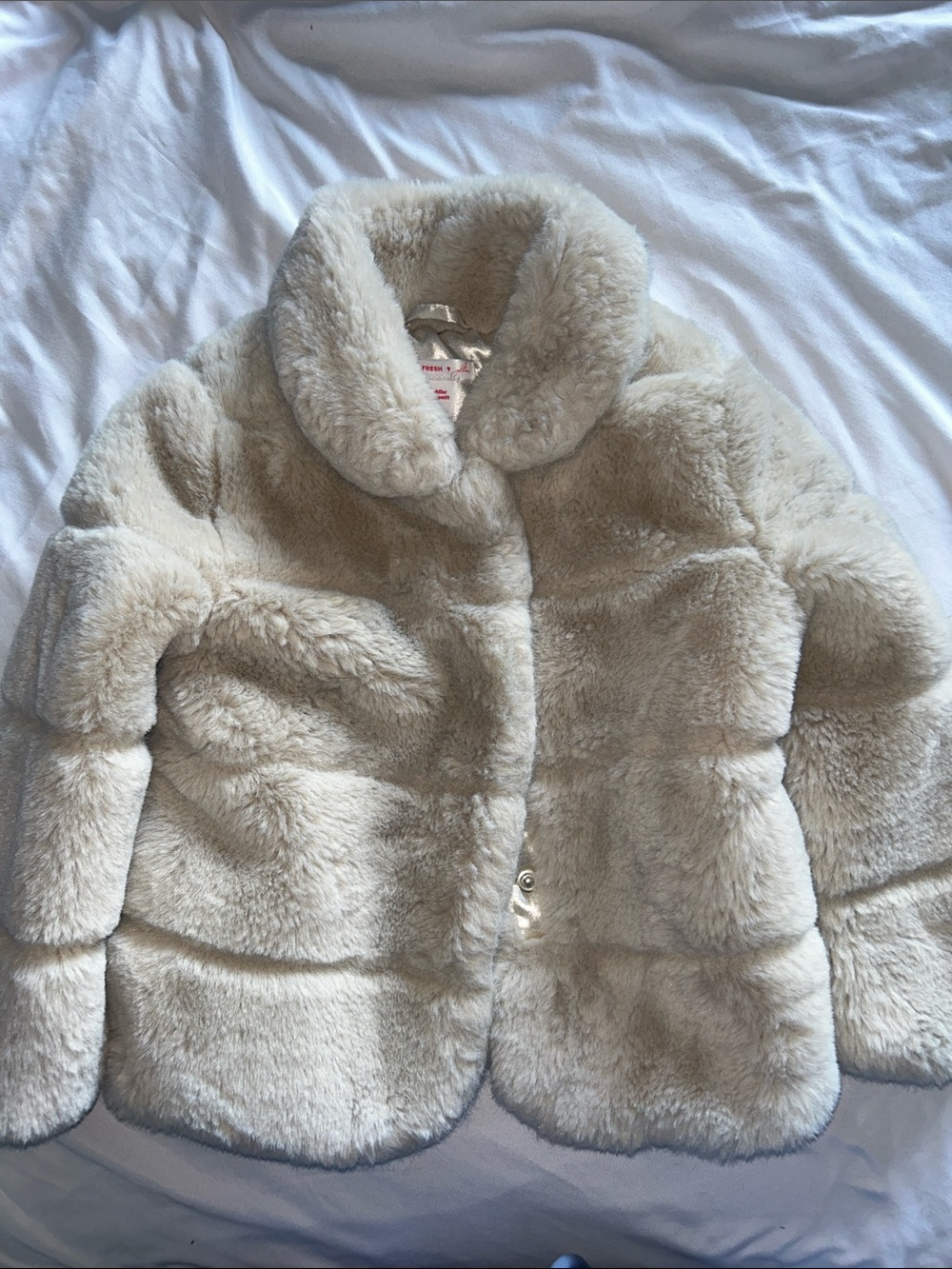 Joe Fresh Cream Faux Fur Toddler Jacket